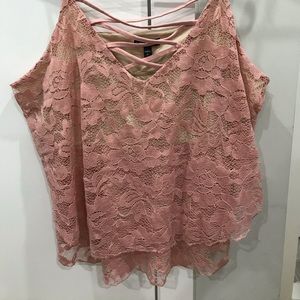 Pink Lace Floral Top